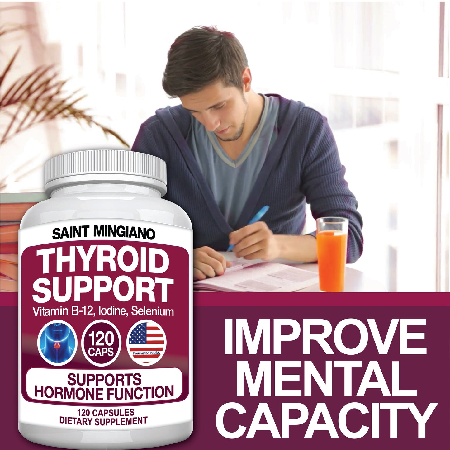 Thyroid Support Supplement with Iodine |120 Capsules to Help Body Mass & Improve Energy - Trending Wellness Store