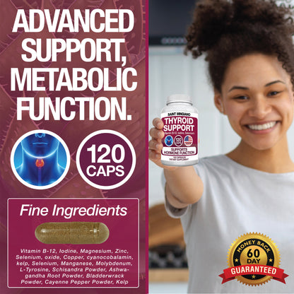 Thyroid Support Supplement with Iodine |120 Capsules to Help Body Mass & Improve Energy - Trending Wellness Store