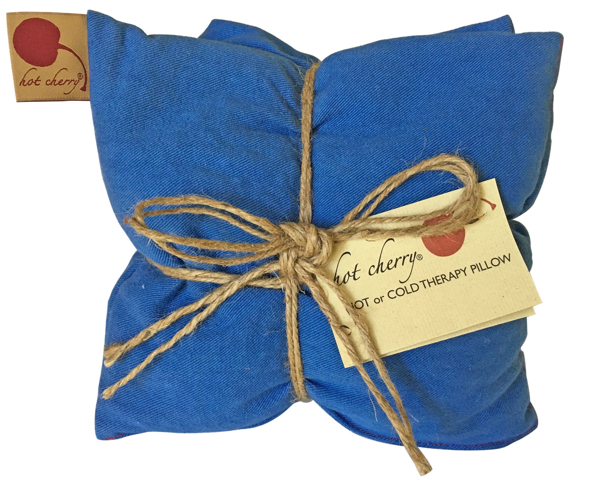 Hot Cherry Triple Square Pillow in Blue Denim - Trending Wellness Store