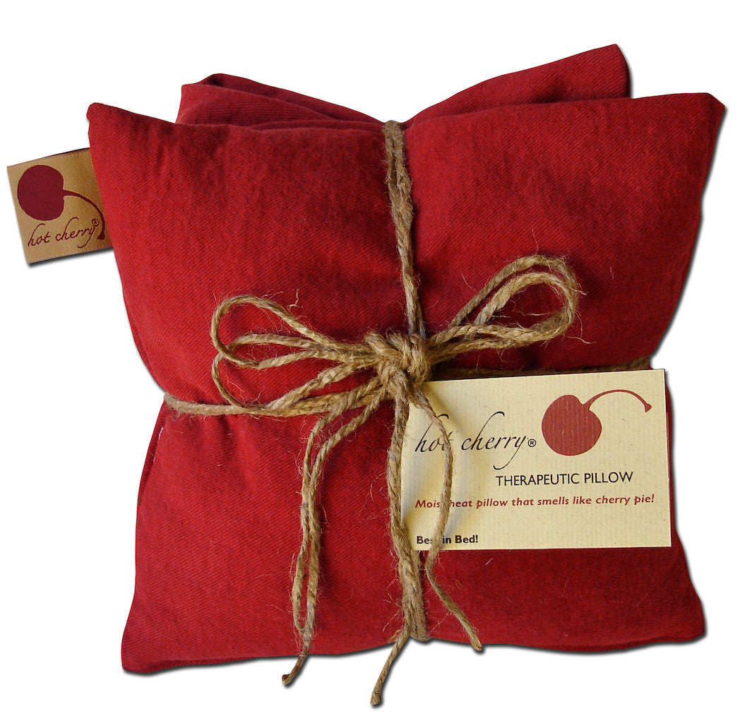 Hot Cherry Triple Square Pillow in Red Denim - Trending Wellness Store