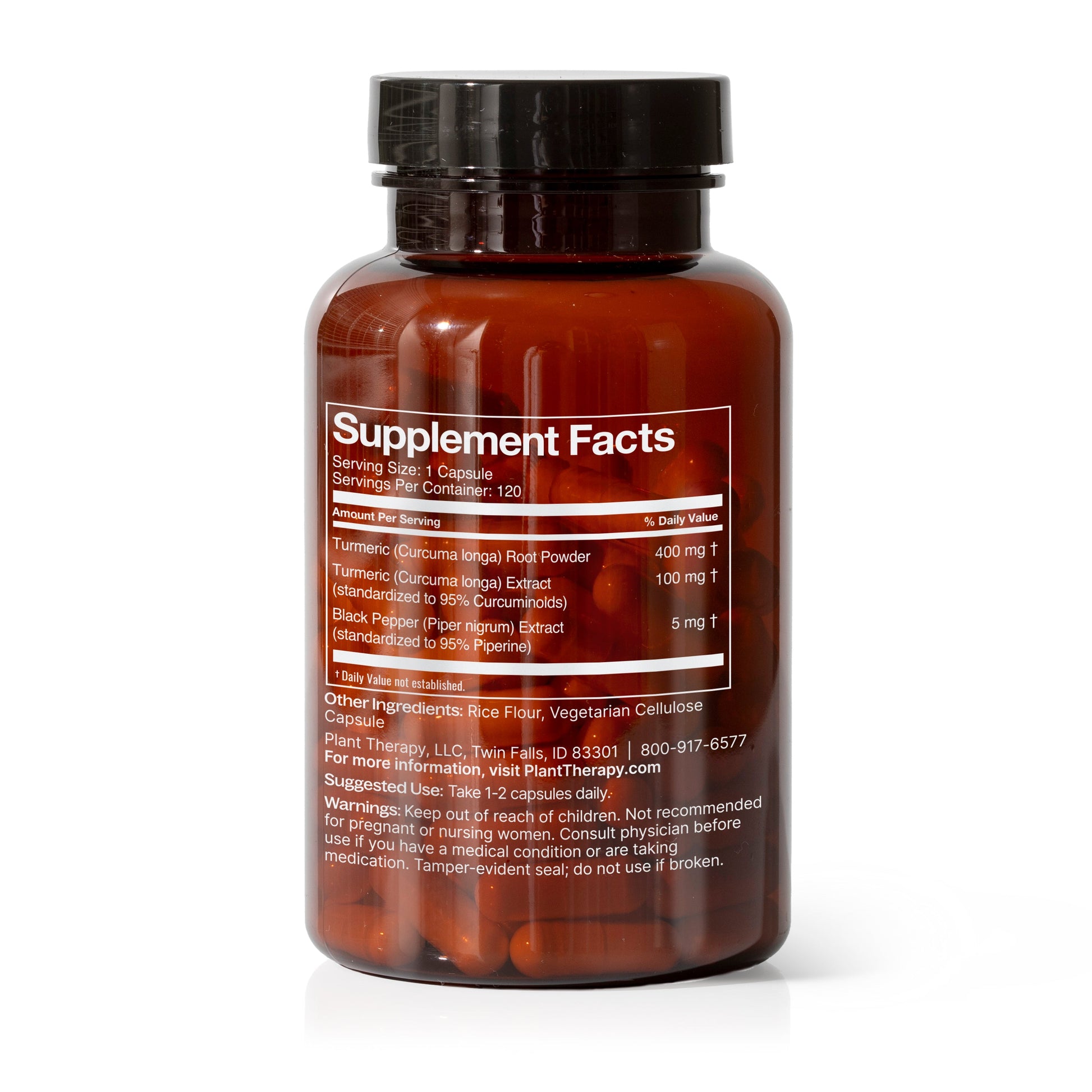 Turmeric with Black Pepper Herbal Supplement - 120 Capsules - Trending Wellness Store