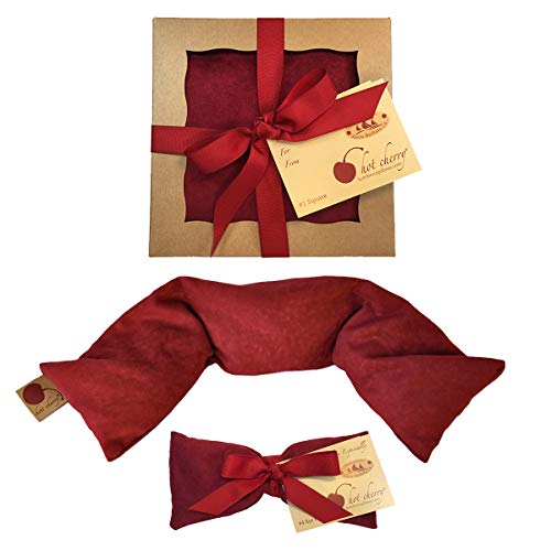 Feel Better Pack in Red Ultra Suede: Square, Eye Pillow & Neck Wrap - Trending Wellness Store