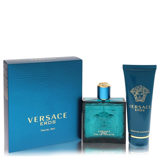 Versace Eros by Versace Gift Set -- 3.4 oz Eau De Toilette Spray + 3.4 oz Shower Gel for Men - Trending Wellness Store