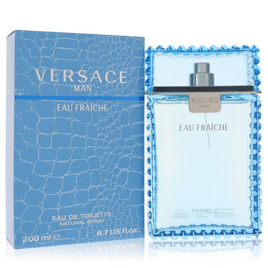 Versace Man by Versace Eau Fraiche Eau De Toilette Spray (Blue) 6.7 oz for Men - Trending Wellness Store