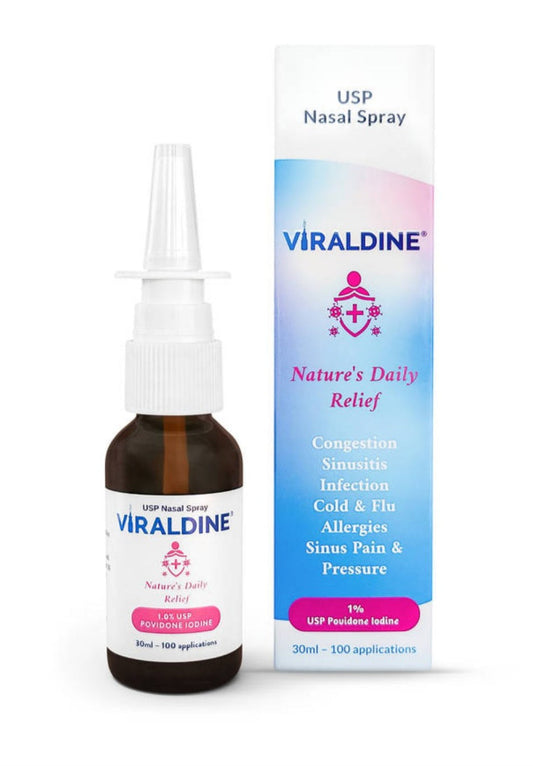 Viraldine 1% Antiviral Povidone-Iodine Nasal Spray - With No Harmful Microplastics - Trending Wellness Store