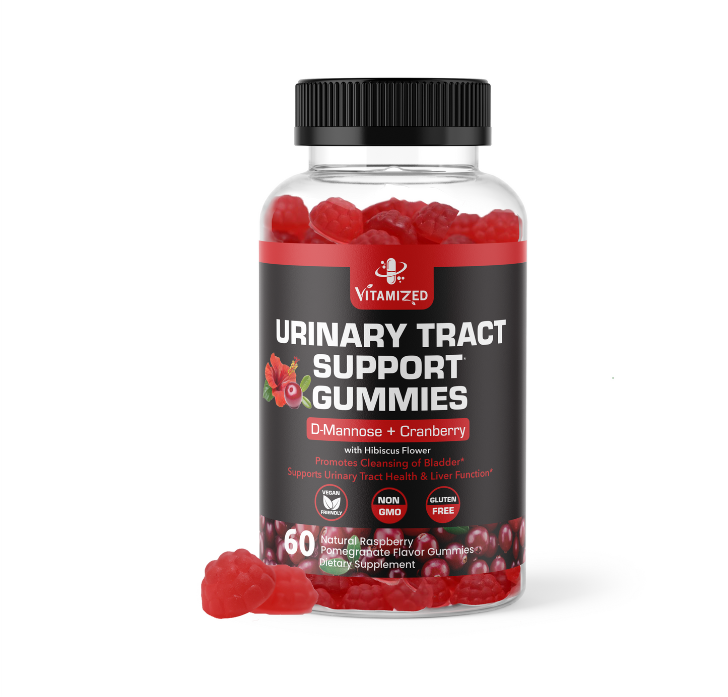 Powerful Cranberry Gummies 1500mg with D-Mannose - Urinary Tract Health - Fast-Acting Bladder Support Supplement - 60 Count - Trending Wellness Store
