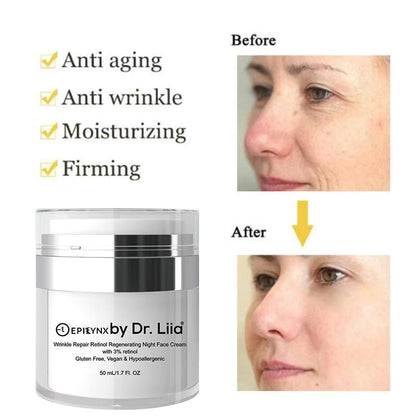 Wrinkle Repair Retinol Regenerating Night Face Cream with 3% Retinol - Trending Wellness Store