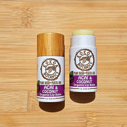 Acai and Coconut - Vegan Organic Lip Balm - Plastic Free .25 oz - Trending Wellness Store
