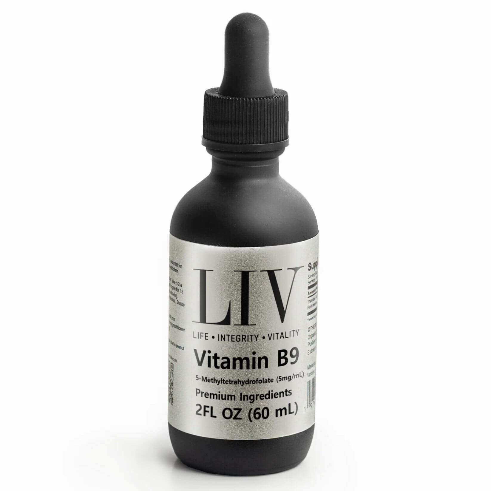 Vitamin B9 Folic Acid Liquid (5-MTHF 5,000mcg, 60 servings) - Trending Wellness Store