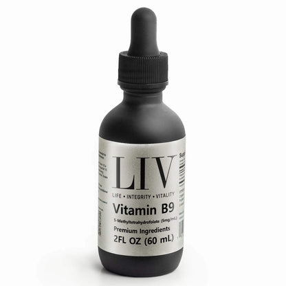 Vitamin B9 Folic Acid Liquid (5-MTHF 5,000mcg, 60 servings) - Trending Wellness Store