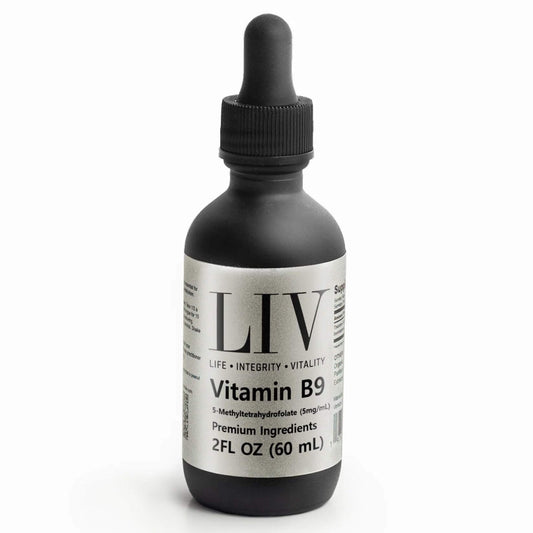 Vitamin B9 Folic Acid Liquid (5-MTHF 5,000mcg, 60 servings) - Trending Wellness Store