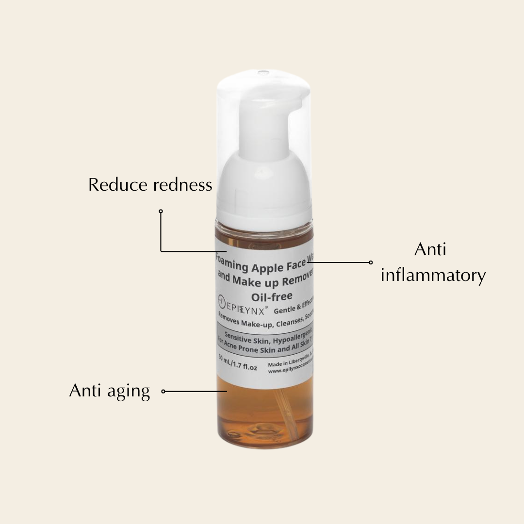 Gentle, Oil-Free Foaming Apple Cleanser for Sensitive & Acne-Prone Skin | Vegan, allergen-friendly, sulfate & paraben free | Purifying, hydrating face wash for all skin types - Trending Wellness Store