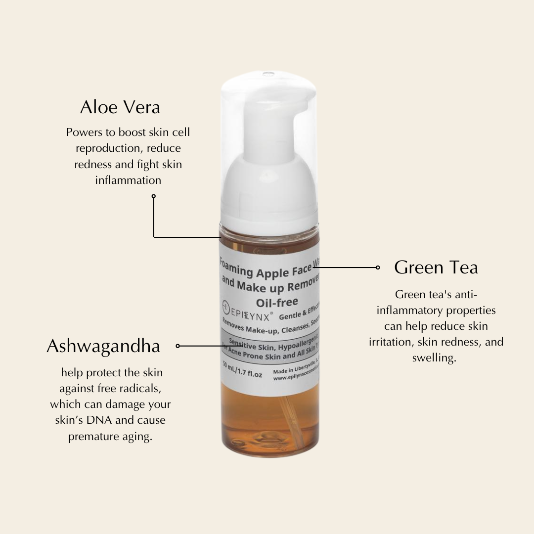 Gentle, Oil-Free Foaming Apple Cleanser for Sensitive & Acne-Prone Skin | Vegan, allergen-friendly, sulfate & paraben free | Purifying, hydrating face wash for all skin types - Trending Wellness Store