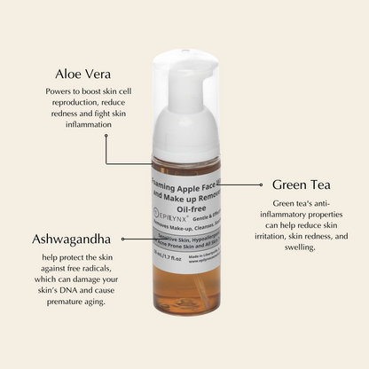 Gentle, Oil-Free Foaming Apple Cleanser for Sensitive & Acne-Prone Skin | Vegan, allergen-friendly, sulfate & paraben free | Purifying, hydrating face wash for all skin types - Trending Wellness Store