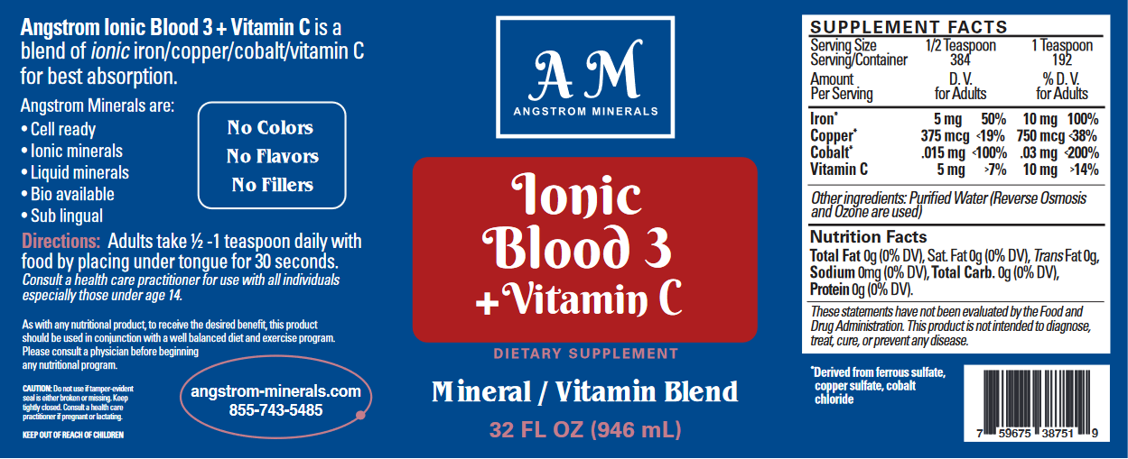 32 oz Blood 3 + Vitamin C Supplement by Angstrom Minerals - Trending Wellness Store