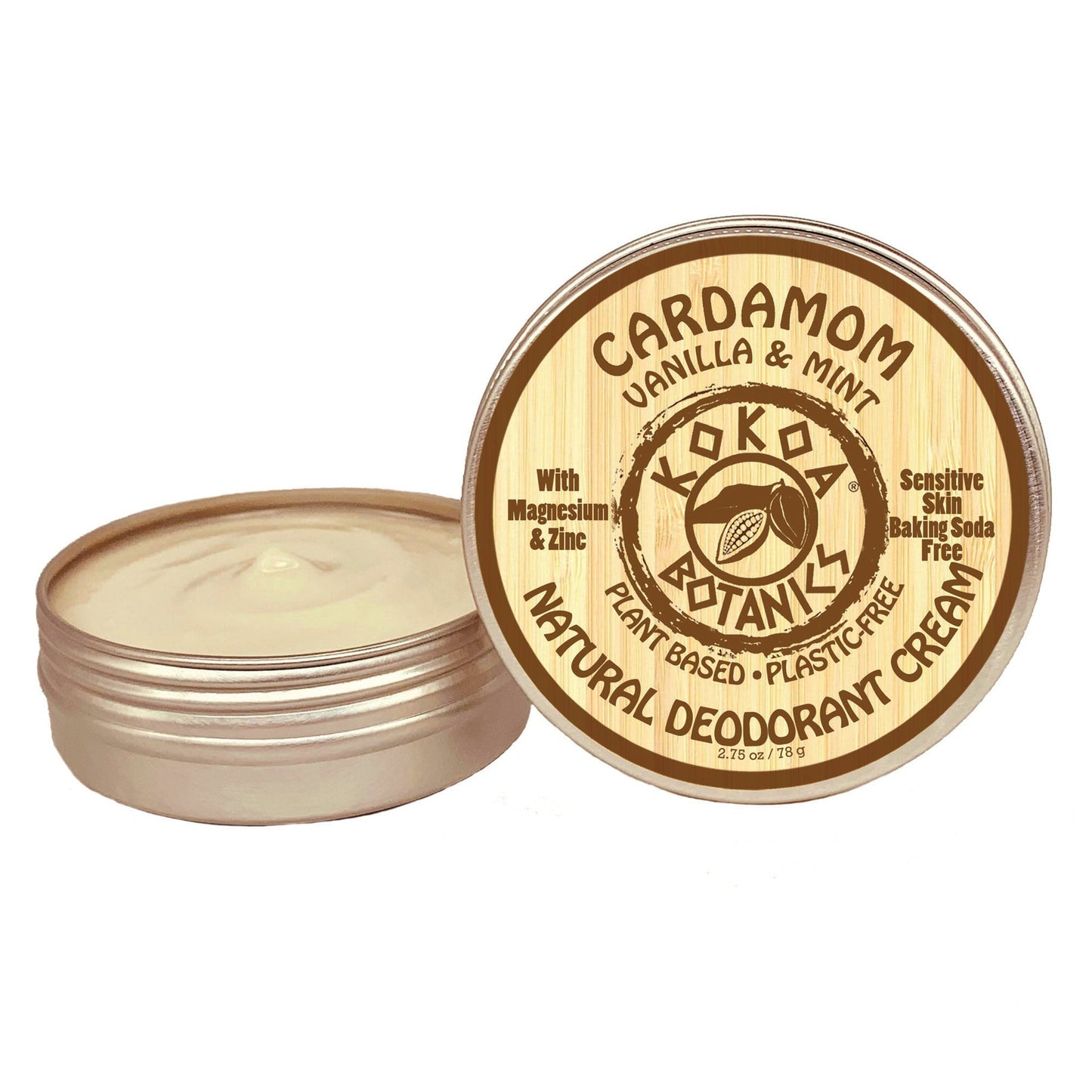 Natural Deodorant Cream - Cardamom Vanilla and Mint - Sensitive Skin - Baking Soda Free  - 2.5 oz - Trending Wellness Store