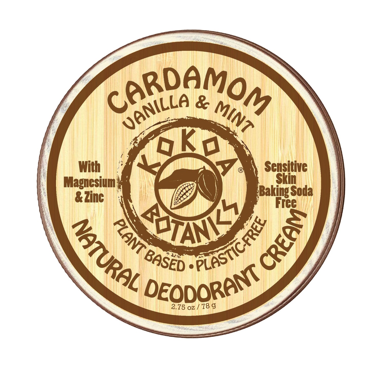 Natural Deodorant Cream - Cardamom Vanilla and Mint - Sensitive Skin - Baking Soda Free  - 2.5 oz - Trending Wellness Store