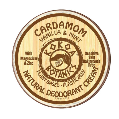 Natural Deodorant Cream - Cardamom Vanilla and Mint - Sensitive Skin - Baking Soda Free  - 2.5 oz - Trending Wellness Store