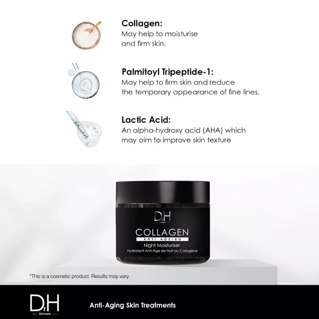 Dr H Collagen Anti-Ageing Night Moisturiser 60ml - Trending Wellness Store