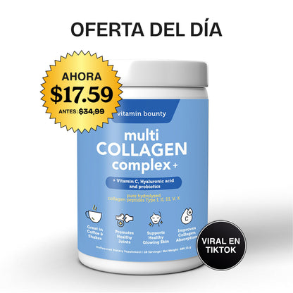 Colageno Hidrolizado 5 en 1 con Ácido Hialurónico, Vitamina C y Probióticos - Trending Wellness Store