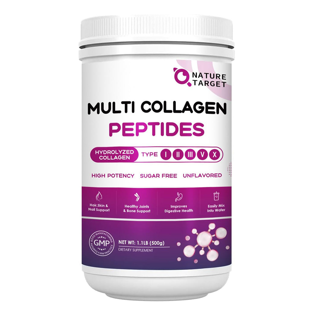 Hydrolyzed Multi Collagen Peptides Powder, 1.1 LB - Trending Wellness Store