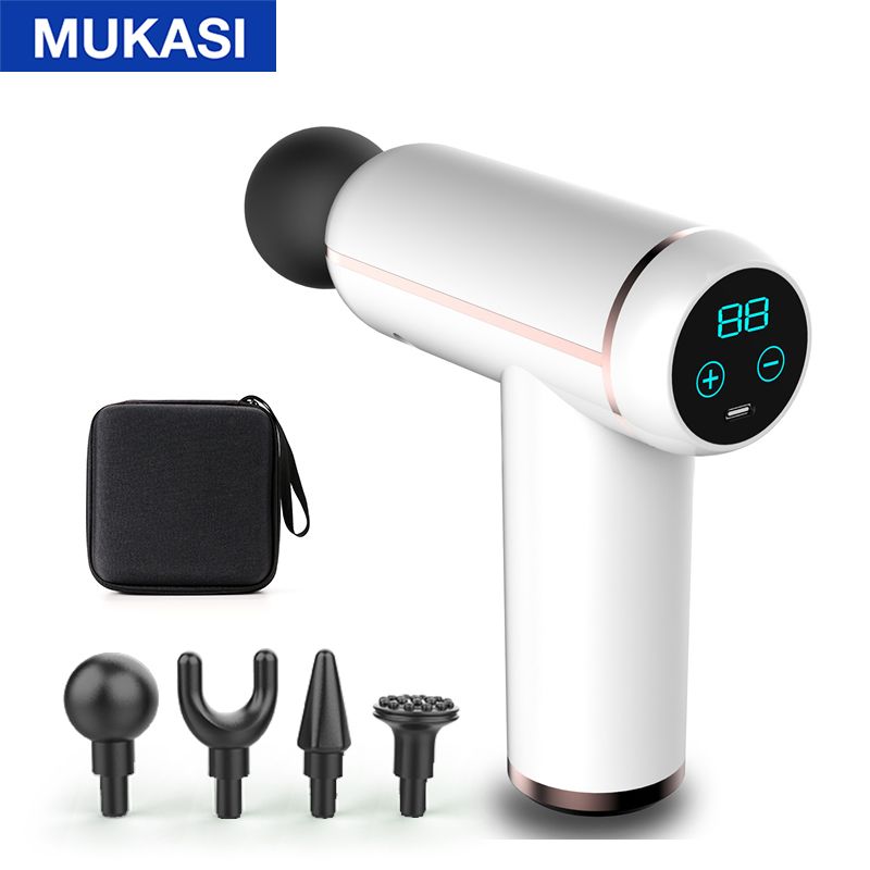 MUKASI LCD Display Massage Gun Portable Percussion Pistol Massager For Body Neck Deep Tissue Muscle Relaxation Gout Pain Relief - Trending Wellness Store