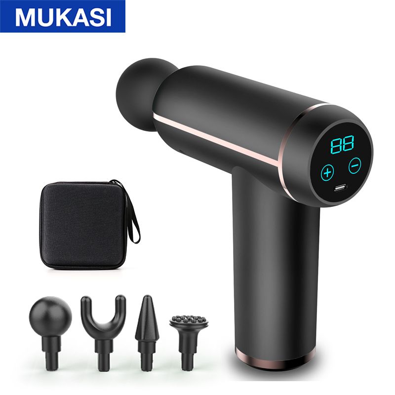 MUKASI LCD Display Massage Gun Portable Percussion Pistol Massager For Body Neck Deep Tissue Muscle Relaxation Gout Pain Relief - Trending Wellness Store