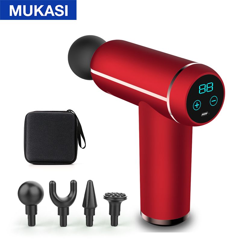 MUKASI LCD Display Massage Gun Portable Percussion Pistol Massager For Body Neck Deep Tissue Muscle Relaxation Gout Pain Relief - Trending Wellness Store