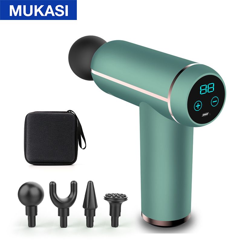 MUKASI LCD Display Massage Gun Portable Percussion Pistol Massager For Body Neck Deep Tissue Muscle Relaxation Gout Pain Relief - Trending Wellness Store