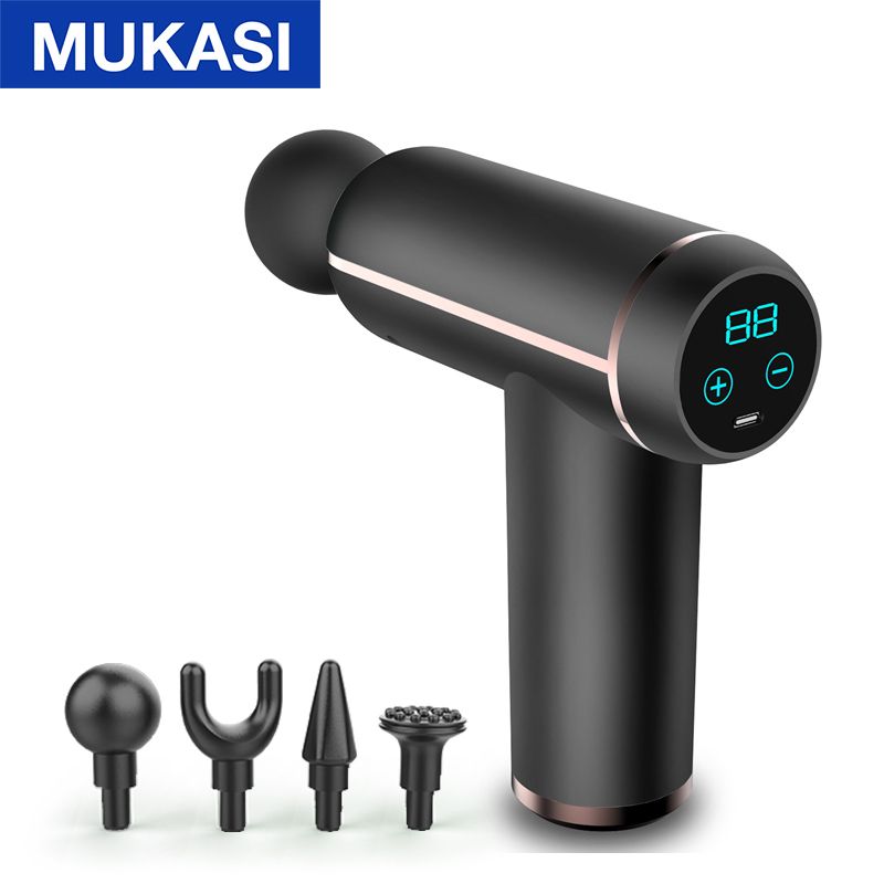 MUKASI LCD Display Massage Gun Portable Percussion Pistol Massager For Body Neck Deep Tissue Muscle Relaxation Gout Pain Relief - Trending Wellness Store