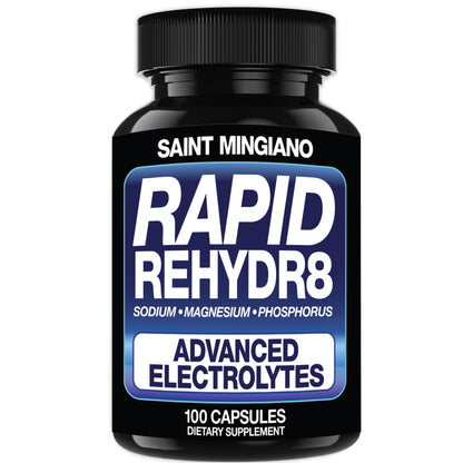 Rapid Rehydr8 Electrolyte Supplements 100 Capsules – Aid in The Prevention of Cramping and Supports Muscle Endurance and Recovery - Trending Wellness Store