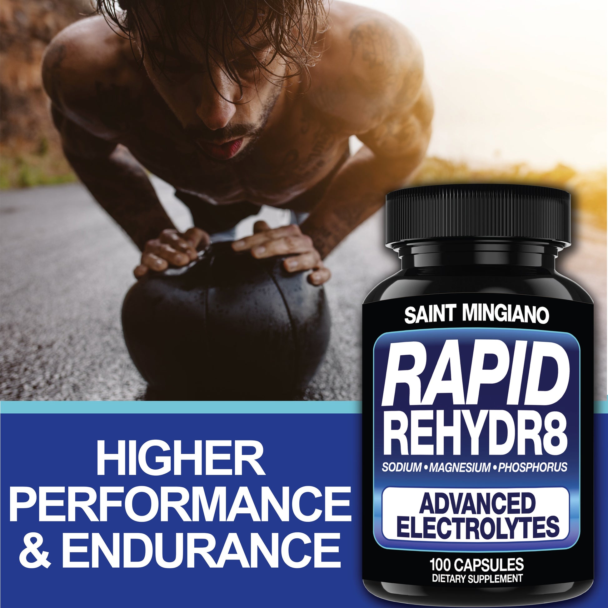 Rapid Rehydr8 Electrolyte Supplements 100 Capsules – Aid in The Prevention of Cramping and Supports Muscle Endurance and Recovery - Trending Wellness Store