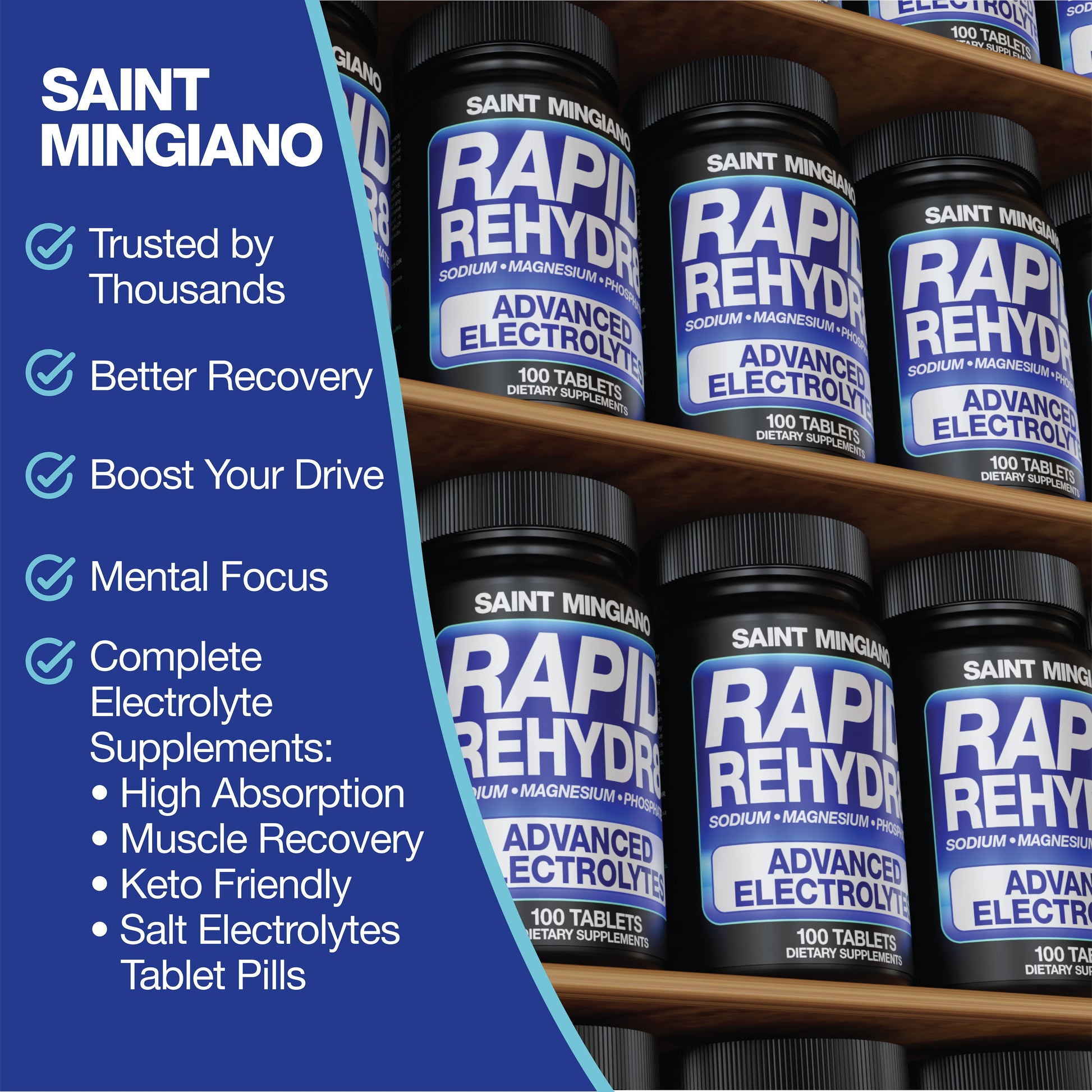 Rapid Rehydr8 Electrolyte Supplements 100 Capsules – Aid in The Prevention of Cramping and Supports Muscle Endurance and Recovery - Trending Wellness Store