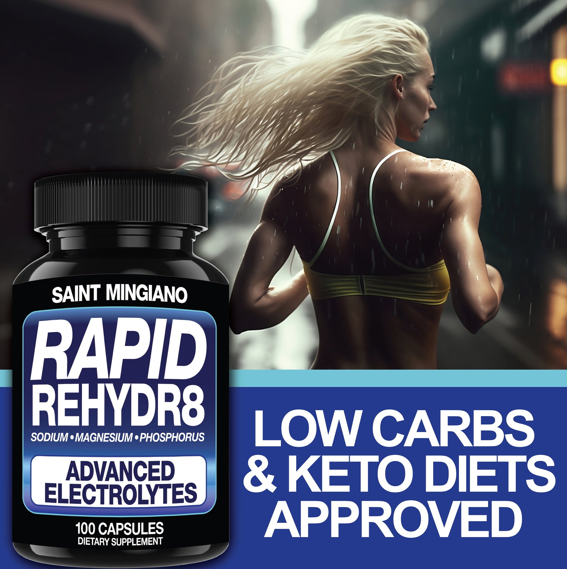 Rapid Rehydr8 Electrolyte Supplements 100 Capsules – Aid in The Prevention of Cramping and Supports Muscle Endurance and Recovery - Trending Wellness Store
