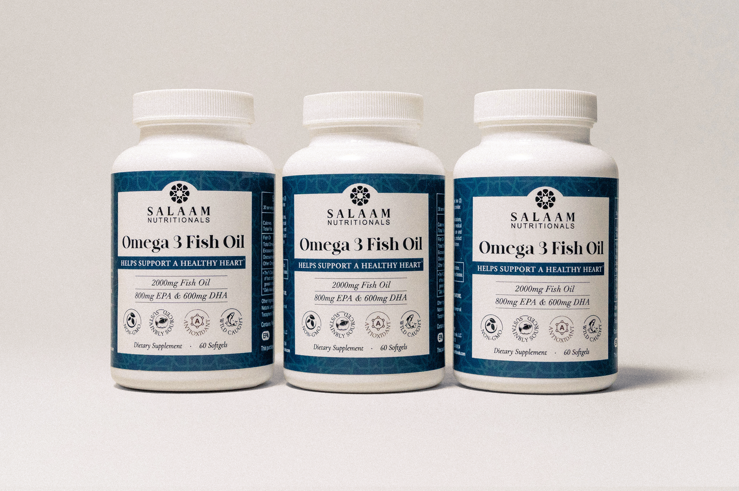 Halal Fish Oil 2000mg Omega-3 Soft Gels with EPA & DHA - 60 Count | Salaam Nutritionals - Trending Wellness Store