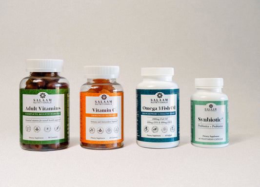 Halal Gut Health Restore Bundle – Multivitamin, Vitamin C, Fish Oil, and Synbiotic+ - Trending Wellness Store