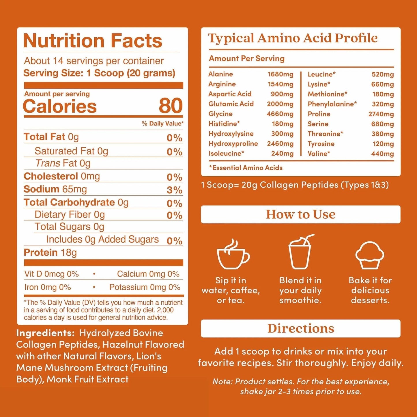 Hazelnut Collagen Peptides Powder - Trending Wellness Store