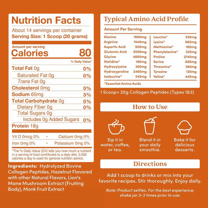 Hazelnut Collagen Peptides Powder - Trending Wellness Store