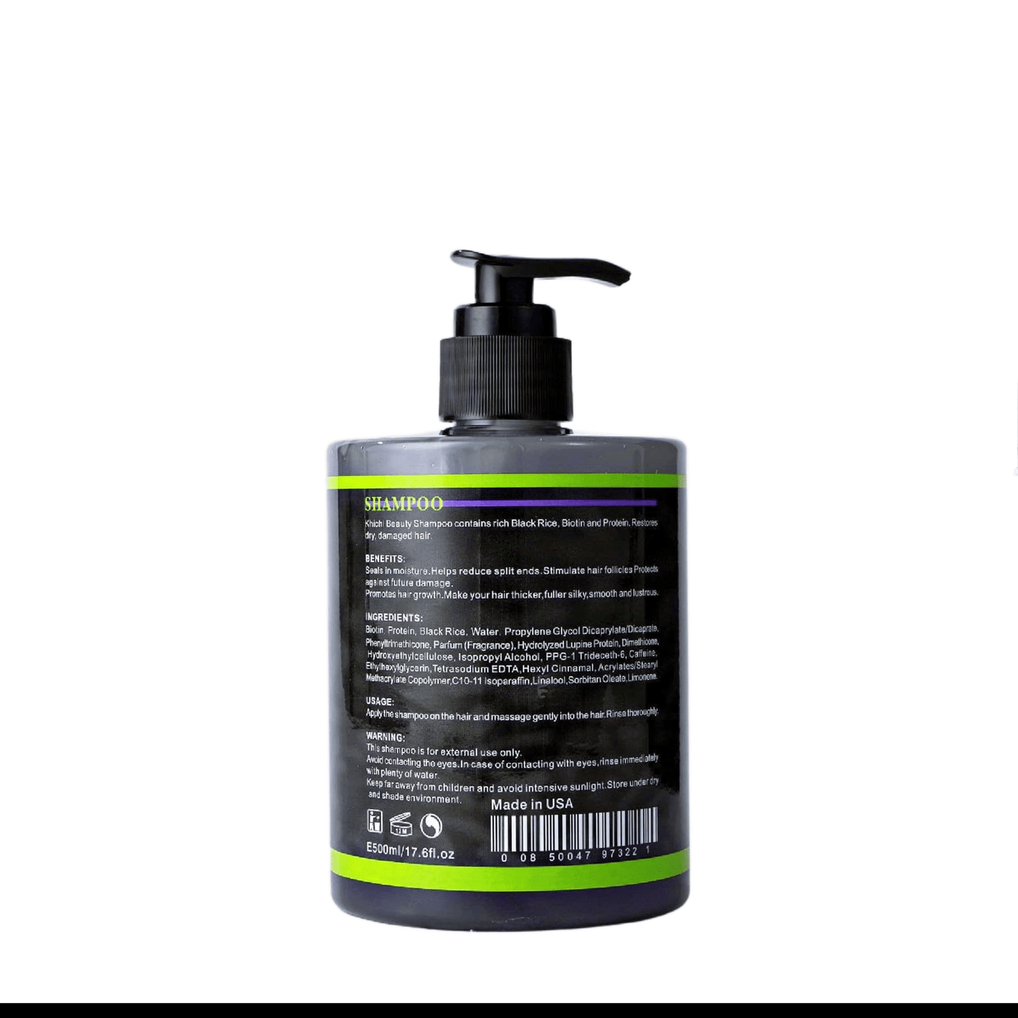 Khichi Beauty Black Rice Biotin & Protein Shampoo,  17.6 OZ. - Trending Wellness Store