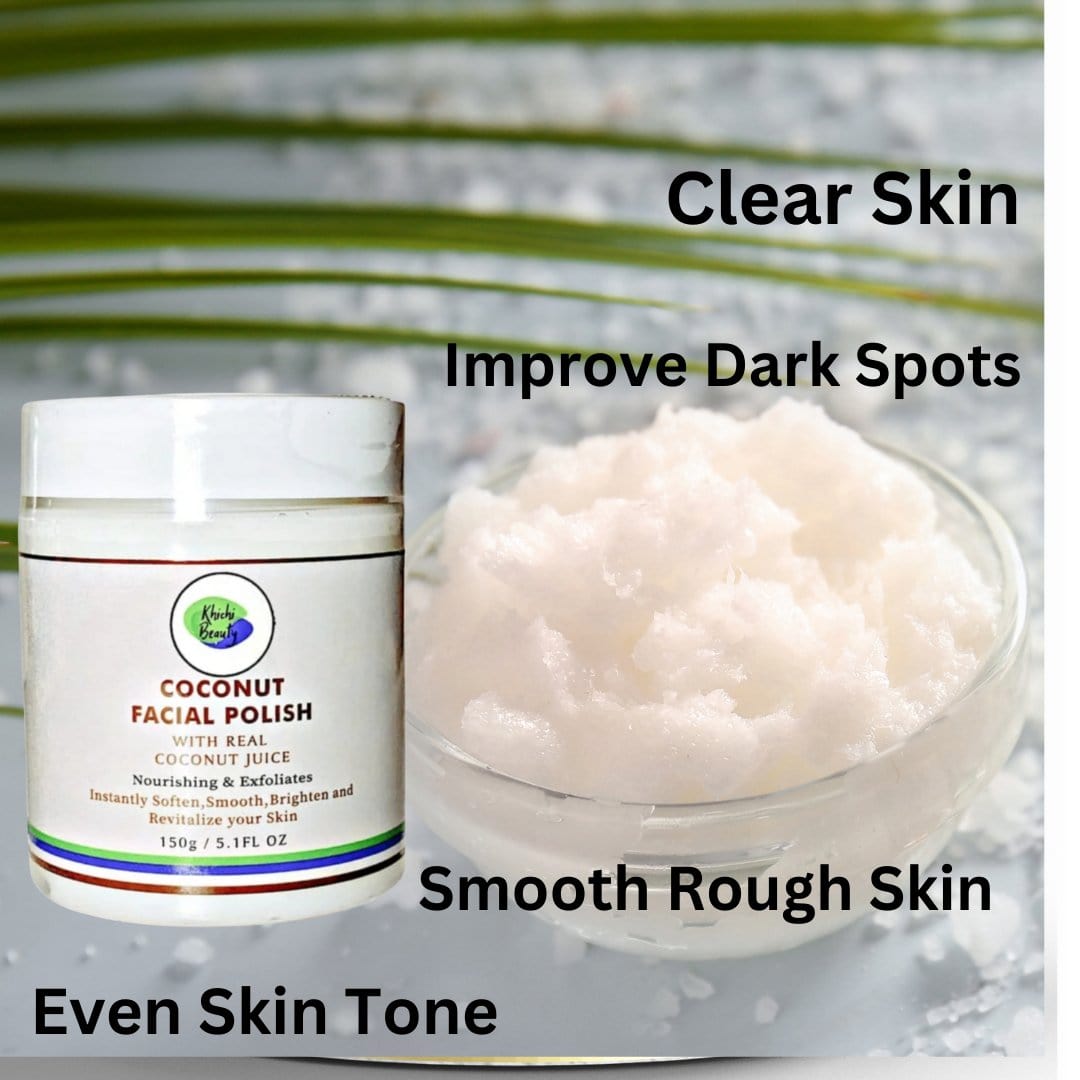 Khichi Beauty Coconut Facial Polish, With Real Coconut Juice, 150 / 5.1 fl oz - Trending Wellness Store