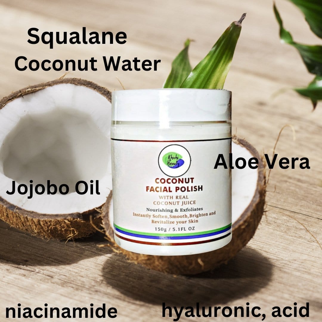 Khichi Beauty Coconut Facial Polish, With Real Coconut Juice, 150 / 5.1 fl oz - Trending Wellness Store