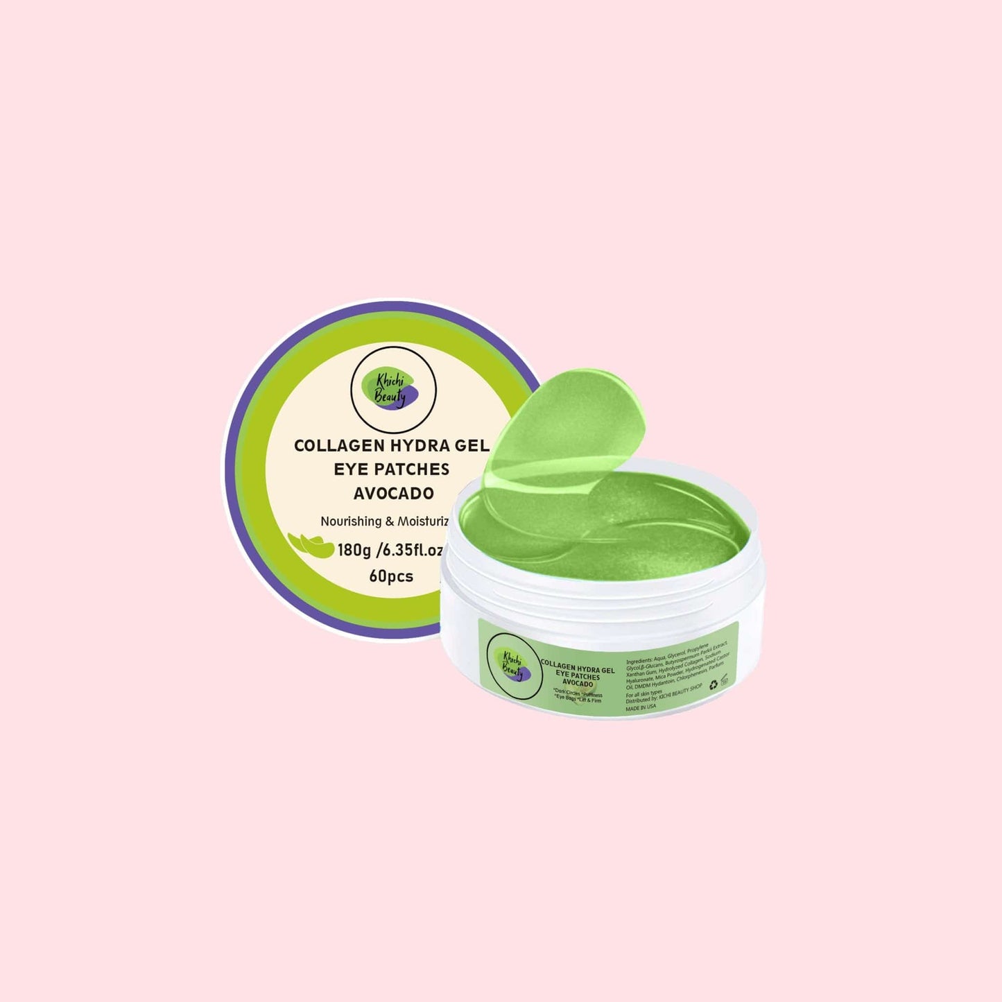 Khichi Beauty Collagen Avocado Hydra Gel Eye Patches - Trending Wellness Store