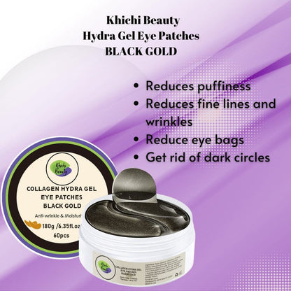 Khichi Beauty Collagen Black Gold Hydra Gel Eye Patches - Trending Wellness Store
