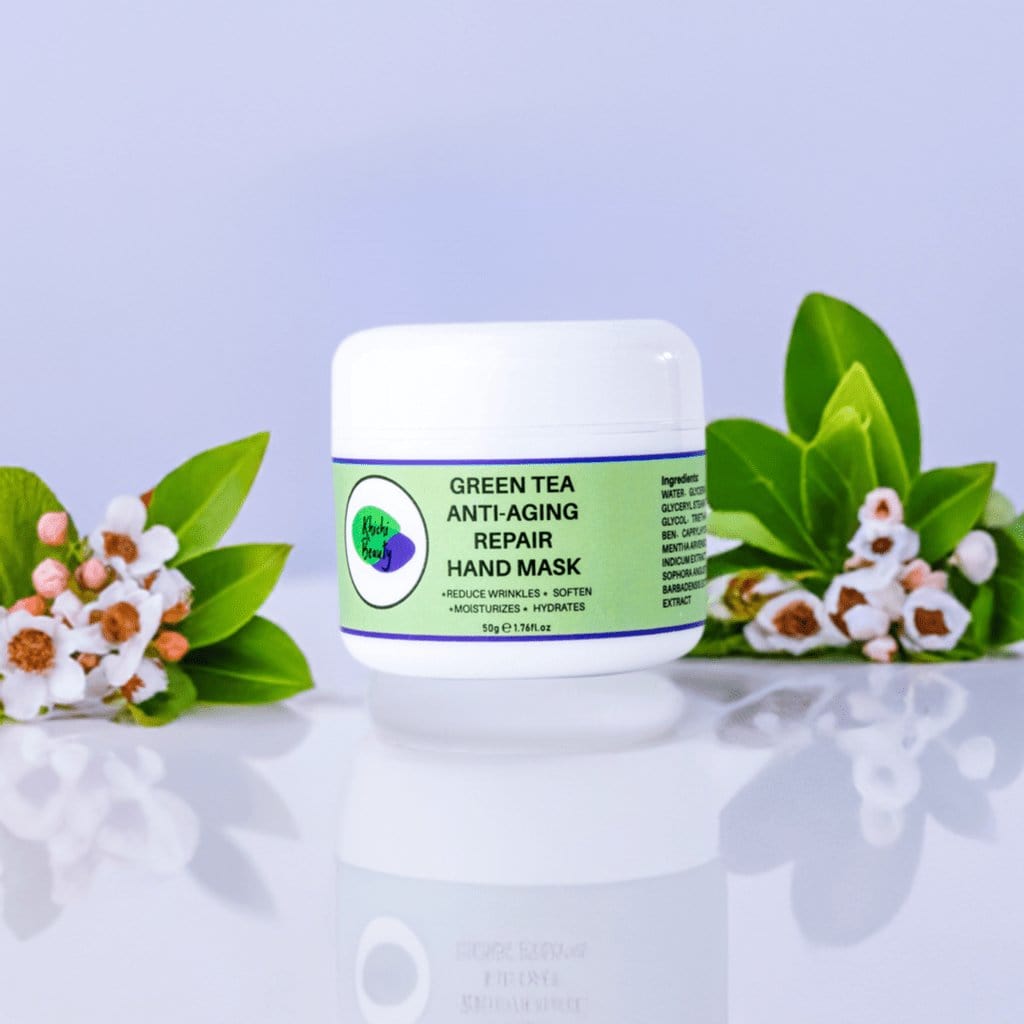 Khichi Beauty Green Tea Anti-Aging Repair Hand Mask, 1.7 oz / 50g - Trending Wellness Store
