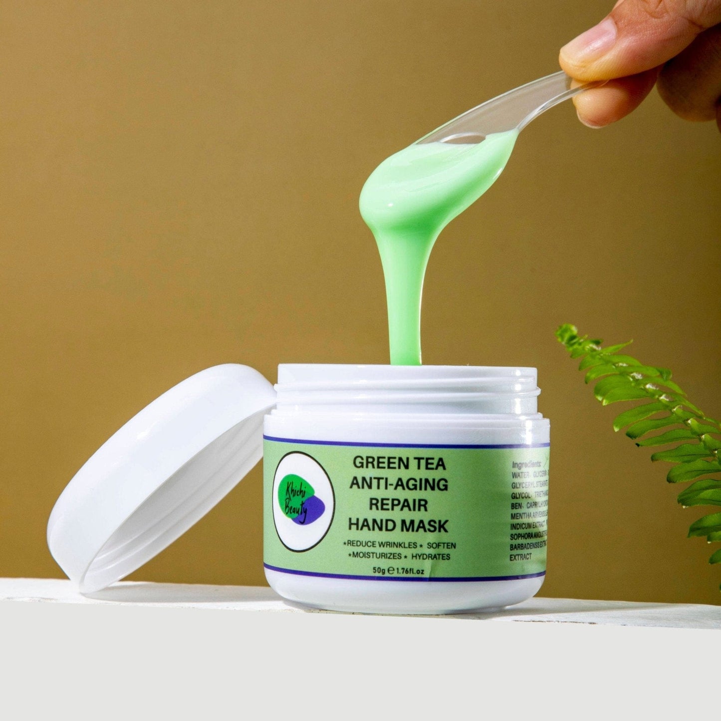 Khichi Beauty Green Tea Anti-Aging Repair Hand Mask, 1.7 oz / 50g - Trending Wellness Store