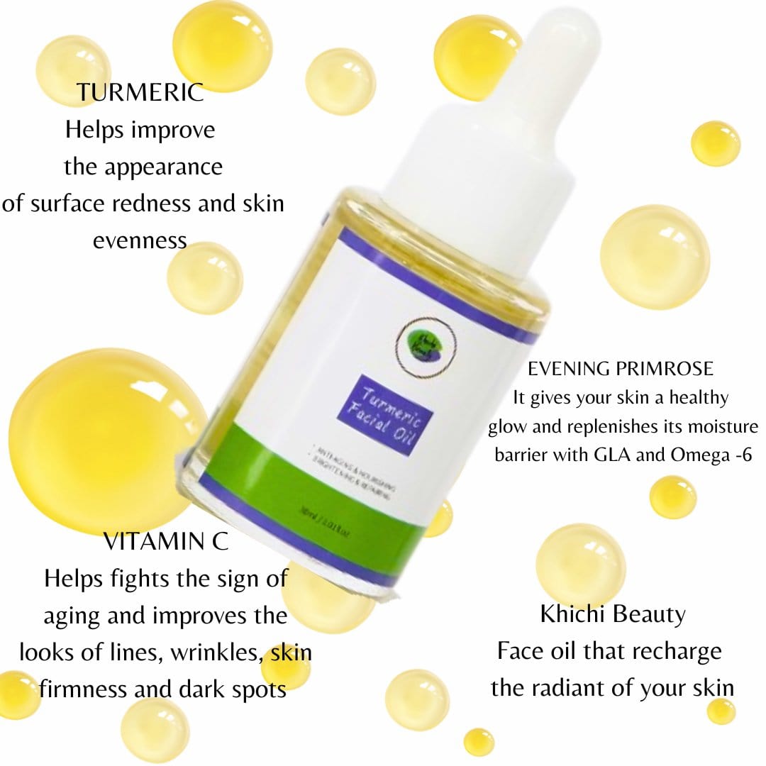 Khichi Beauty Luxury Turmeric Face Oil, Moisturizes, Hydrates Plumps & Brighten 1oz (30ml). - Trending Wellness Store