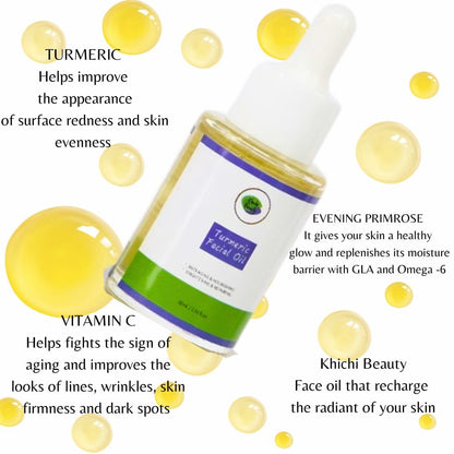 Khichi Beauty Luxury Turmeric Face Oil, Moisturizes, Hydrates Plumps & Brighten 1oz (30ml). - Trending Wellness Store