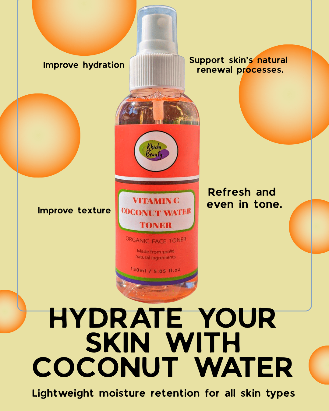 Khichi Beauty Vitamin C Coconut Water Facial Toner - Trending Wellness Store