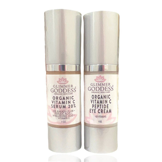 Let's Get Glowing! Organic Vitamin C Serum + Vitamin C Eye Cream - Trending Wellness Store