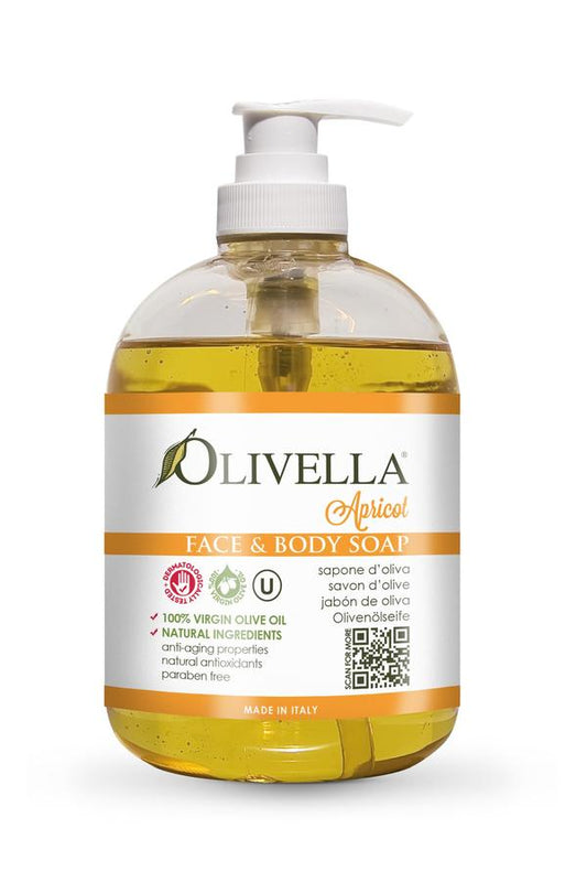 OLIVELLA Face & Body Liquid Soap Apricot 16.9 oz - Trending Wellness Store